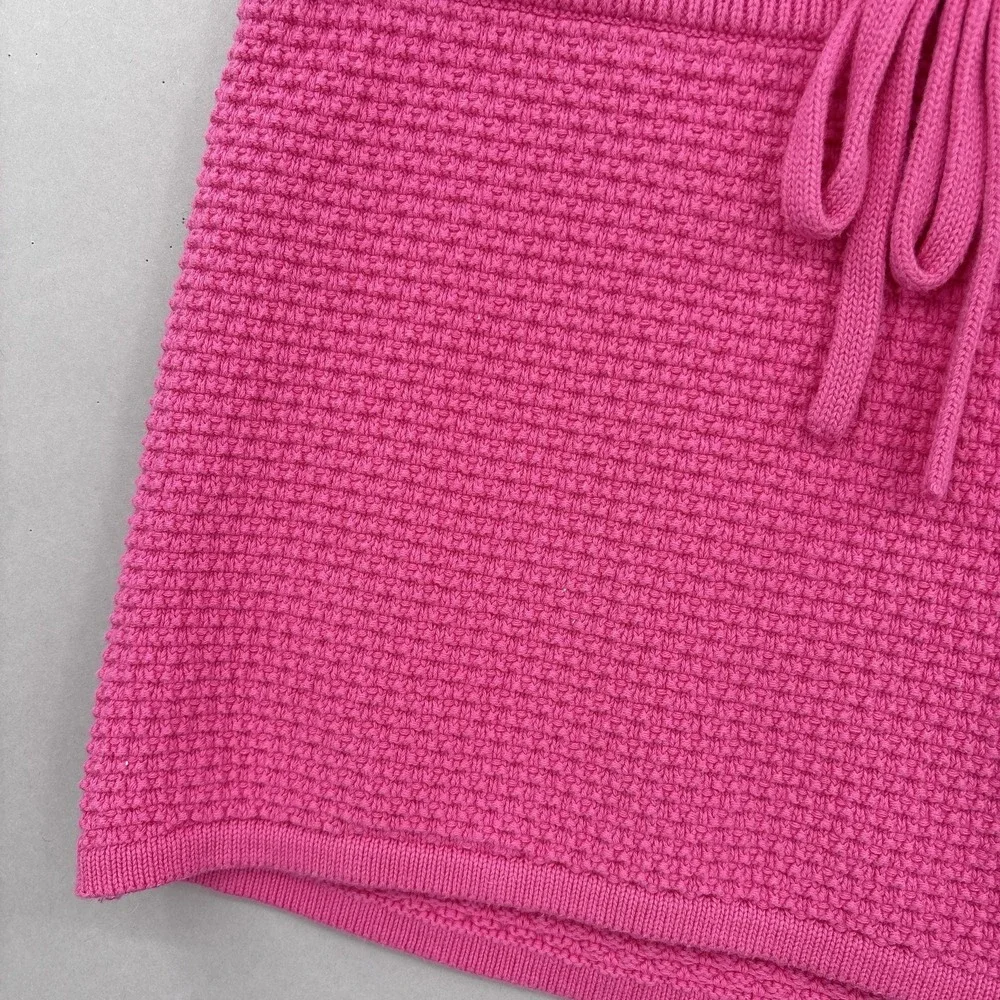Dodo Bar Or Skirt Small 40 Pink‎ Textured Knit Mini Drawstring Pas Pour T Waffle